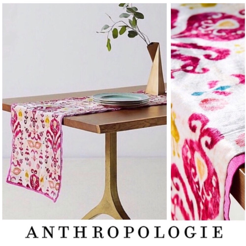 Anthropologie Velvet Chic Bohemian Table Runner